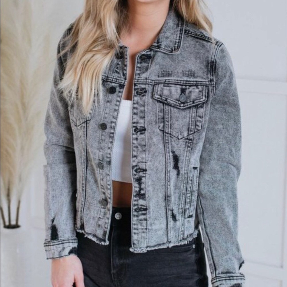 Kancan acid fray jean jacket